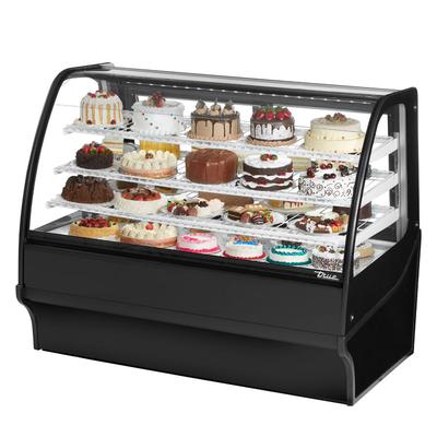 True TDM-R-59-GE/GE-B-W 59 1/4" Full Service Bakery Case w/ Curved Glass - 4 Levels, 115v, Black | True Refrigeration
