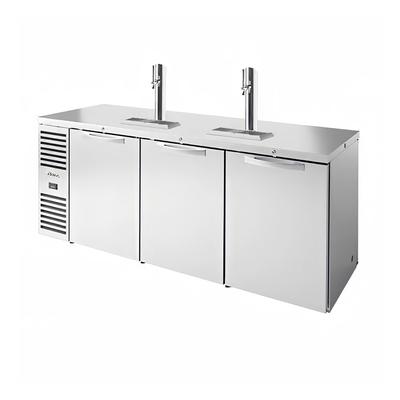 True TDR84-PTSZ1-L-S-SSS-SSS-1 84" Kegerator Pass-Thru Commercial Beer Dispenser, 3 Keg Capacity - 3 Column, Stainless, 115v, 2 Column, Stainless Steel