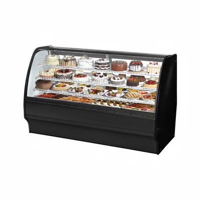 True TGM-R-77-SC/SC-B-W 77 1/4" Full Service Bakery Case w/ Curved Glass - (4) Levels, 115v, Black | True Refrigeration