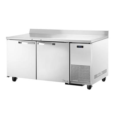 True TWT-67F-HC~SPEC3 Spec Series 67 1/4" Worktop Freezer w/ (2) Section & (2) Doors, 115v, Silver | True Refrigeration