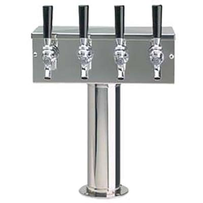 Micro Matic D7744PSSKR Countertop T Style Draft Beer Tower w/ (4) Faucets - Glycol Cooled, Stainless Steel