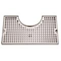 Micro Matic DP-1020D Surface Mount Drip Tray Trough w/ 4" Cutout & 5/8" Drain - 14"W x 8"D, Stainless Steel