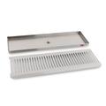 Micro Matic DP-120D-18 Surface Mount Drip Tray Trough w/ 5/8" Drain - 18"W x 5"D, Stainless Steel