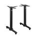 Flat Tech CT2060 2 Piece Dining Height Table Base w/ 22" End Bases - Cast Iron, 22" Long, Black