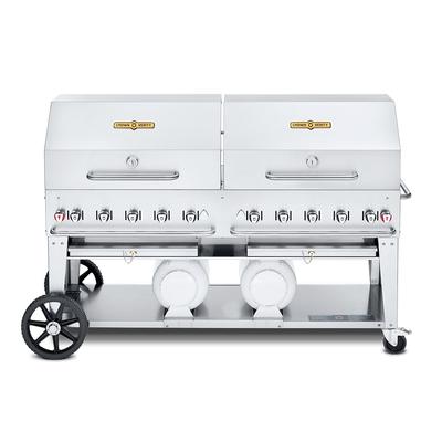 Crown Verity CV-CCB-72RDP 70" Mobile Gas Commercial Outdoor Grill w/ Gas Tank Support, Liquid Propane, Stainless Steel, Gas Type: LP