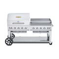 Crown Verity CV-MCB-72-SI50/100-RGP 70" Mobile Gas Commercial Outdoor Charbroiler w/ Griddle, Liquid Propane, Stainless Steel, LP Gas, Gas Type: LP