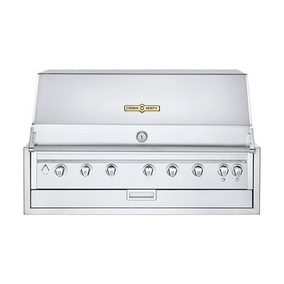 Crown Verity IBI48 NG 48" Built In Commercial Outdoor Charbroiler w/ 7 Burners - Roll Dome, Natural Gas, Stainless Steel, Gas Type: NG