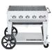 Crown Verity CV-MCB-36NG 34" Mobile Gas Commercial Outdoor Charbroiler w/ Water Pan, Natural Gas, Stainless Steel, Gas Type: NG