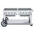 Crown Verity CV-MCB-60NG 58" Mobile Gas Commercial Outdoor Charbroiler w/ Water Pan, Natural Gas, Stainless Steel, Gas Type: NG