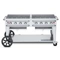 Crown Verity CV-RCB-60-LP 58" Mobile Gas Commercial Outdoor Grill w/ Water Pans, Liquid Propane, Stainless Steel, Gas Type: LP