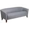 Flash Furniture 111-3-GY-GG 72 3/4" Reception Sofa w/ Gray LeatherSoft Upholstery - Cherry Wood Feet