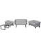 Flash Furniture 111-SET-GY-GG 3 Piece Reception Set - Gray LeatherSoft Upholstery, Cherry Wood Feet