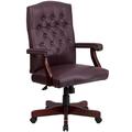 Flash Furniture 801L-LF0019-BY-LEA-GG Swivel Office Swivel Chair w/ High Back - LeatherSoft Upholstery, Burgundy