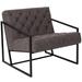 Flash Furniture ZB-8522-GY-GG Lounge Chair - Gray LeatherSoft Upholstery, Black Metal Frame