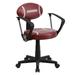 Flash Furniture BT-6181-FOOT-A-GG Football Task Chair - Vinyl Upholstery, Black Nylon Base, Brown