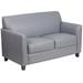 Flash Furniture BT-827-2-GY-GG Hercules Diplomat Reception Loveseat w/ Gray LeatherSoft Upholstery, Black Wood Feet