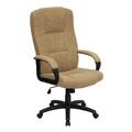 Flash Furniture BT-9022-BGE-GG Swivel Office Chair w/ Mid Back - Beige Polyester Upholstery, Black