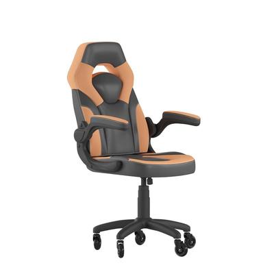 Flash Furniture CH-00095-OR-RLB-GG X10 Swivel Gaming Chair w/ Black & Orange LeatherSoft Back & Seat - Black Base
