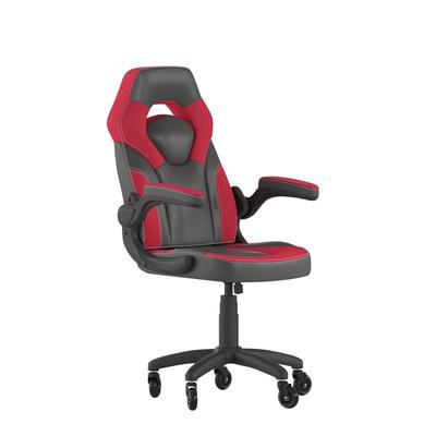 Flash Furniture CH-00095-RED-RLB-GG Swivel Gaming Chair w/ Black & Red LeatherSoft Back & Seat - Black Base