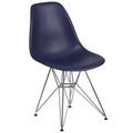 Flash Furniture FH-130-CPP1-NY-GG Accent Side Chair - Navy Blue Plastic Seat, Chrome Base