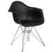 Flash Furniture FH-132-CPP1-BK-GG Alonza Contoured Armchair w/ Black Plastic Seat & Chrome Base