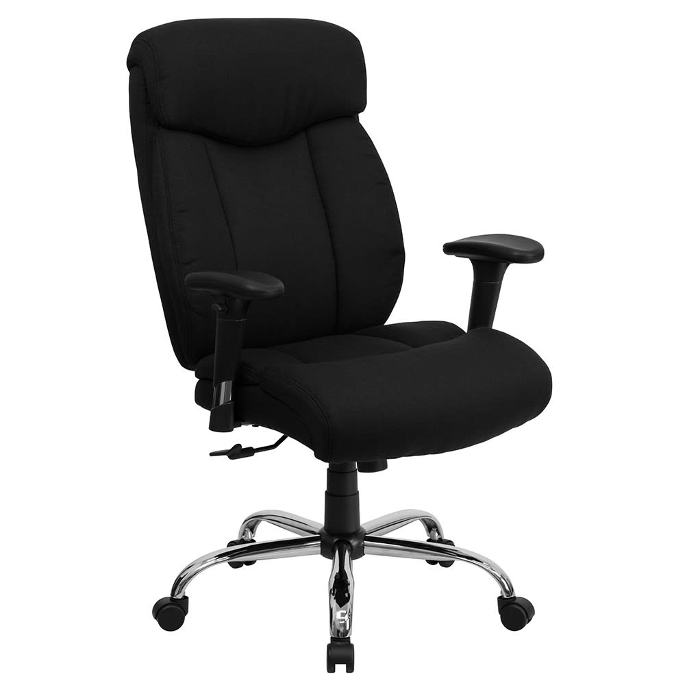 Flash Furniture GO-1235-BK-FAB-A-GG Swivel Big & Tall Office Chair w/ High Back - Black Fabric Upholstery