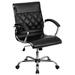Flash Furniture GO-1297M-MID-BK-GG Swivel Office Chair w/ Mid Back - Black LeatherSoft Upholstery