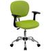 Flash Furniture H-2376-F-GN-ARMS-GG Swivel Office Arm Chair w/ Mid Back - Apple Green Mesh Back & Seat