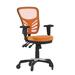 Flash Furniture HL-0001-OR-RLB-GG Swivel Office Chair w/ Mid Back & Roller Wheels - Orange Mesh Back & Seat