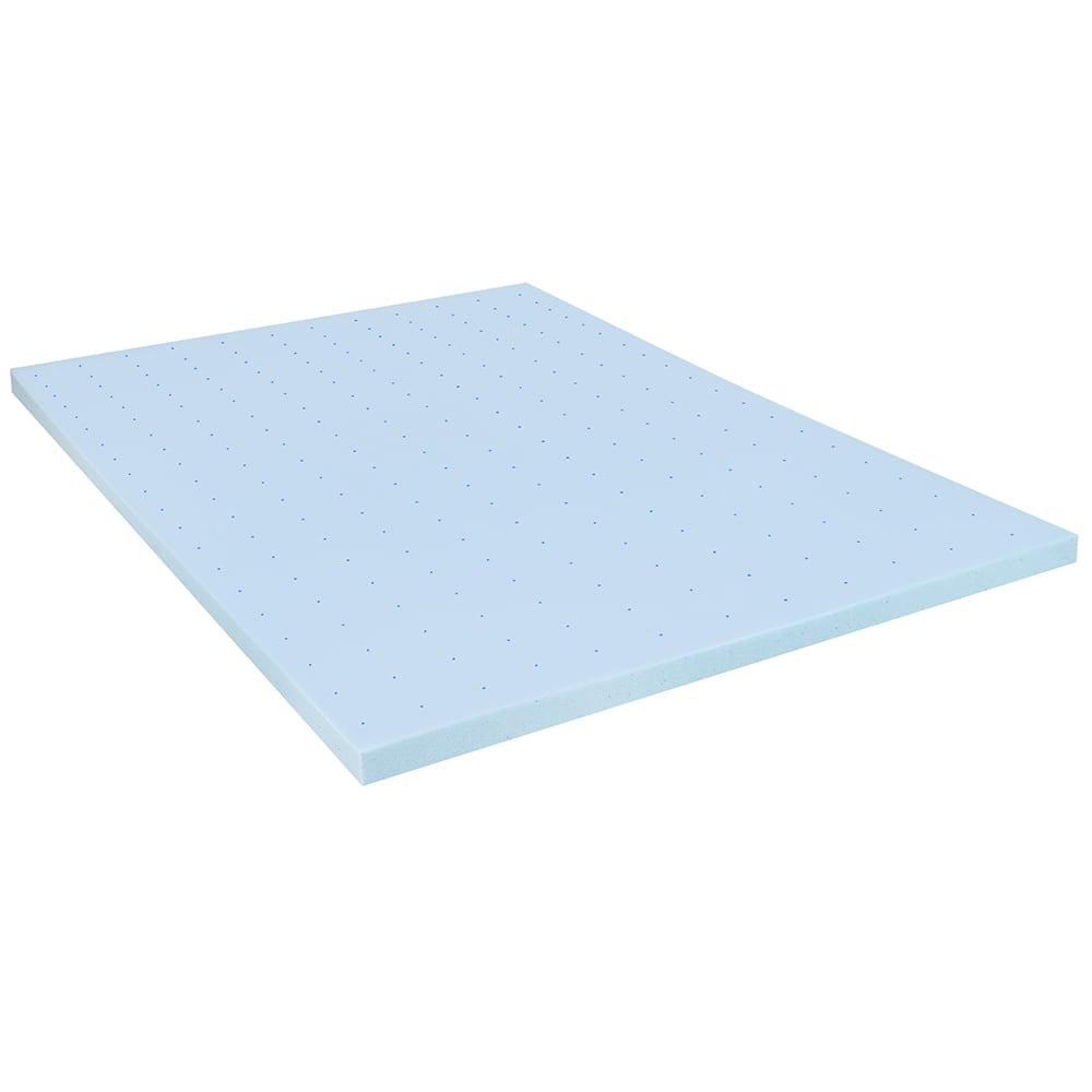Flash Furniture MR-M35-2-K-GG 2" King Size Cooling Memory Foam Mattress Topper, Blue, 2 in