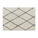 Flash Furniture RC-KJ-181070-01-57-IV-GR-GG Rectangular Shag Area Rug w/ Diamond Trellis Pattern - 5' x 7', Polyester, Ivory/Gray, White