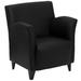 Flash Furniture ZB-ROMAN-BLACK-GG Reception Arm Chair - Black LeatherSoft Upholstery, Black Metal Feet