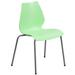Flash Furniture RUT-288-GREEN-GG Stacking Chair w/ Green Plastic Seat & Silver Frame