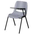 Flash Furniture RUT-EO1-GY-LTAB-GG Ergonomic Shell Chair w/ Left Hand Tablet Arm - Gray Plastic Seat, Black Metal Frame