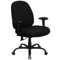 Flash Furniture WL-715MG-BK-A-GG Swivel Big & Tall Office Chair w/ High Back - Black Fabric Upholstery