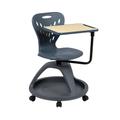 Flash Furniture YU-YCX-019-DG-GG Mobile Desk Chair w/ Rotating Tablet Arm - Plastic, Gray