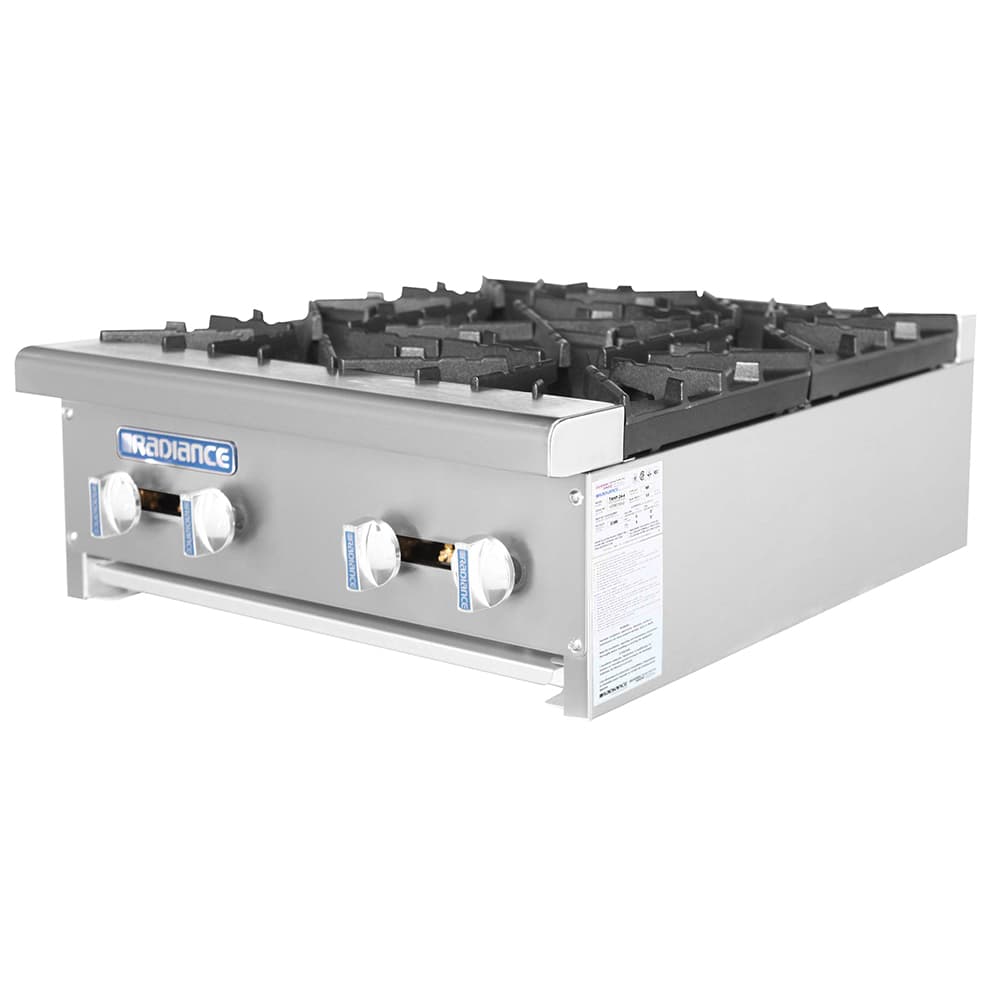 Turbo Air TAHP-24-4 NG 24" Gas Hotplate w/ 4 Burners & Manual Controls, Natural Gas, Stainless Steel, Gas Type: NG