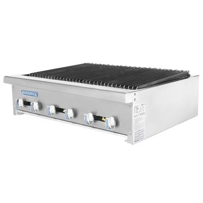 Turbo Air TARB-36 LP 36" Countertop Gas Charbroiler w/ Cast Iron Grates, Liquid Propane, Stainless Steel, Gas Type: LP