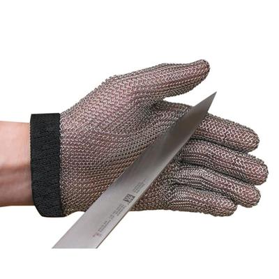 San Jamar MGA515L Large Cut Resistant Glove - Stainless Steel, Blue Wrist Band, Silver