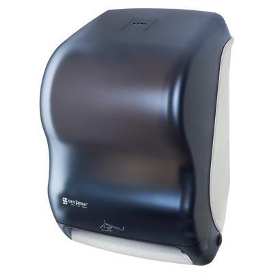 San Jamar T1400TBL Wall Mount Touchless Roll Paper Towel Dispenser - Plastic, Arctic Blue, Translucent Arctic Blue