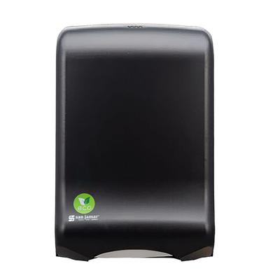 San Jamar T1700REBK Wall Mount Paper Towel Dispenser for C Fold or Multifold - ABS, Black