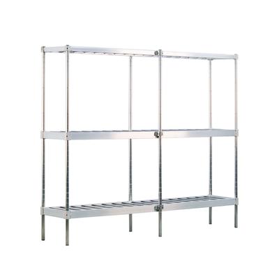 New Age 1289 (3) Level Keg Rack w/ (10) Keg Capacity, 93" x 18" x 76", Holds 10 Kegs, Reinforced Aluminum, Silver