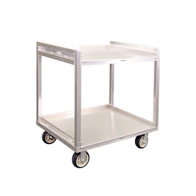 New Age 97179 2 Level Aluminum Utility Cart w/ 1500 lb Capacity, Raised Ledges, Silver