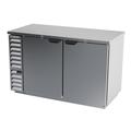 Beverage Air BB58HC-1-F-S Hydrocarbon Series 59" Bar Refrigerator - 2 Swinging Solid Doors, Stainless, 115v, Stainless Steel