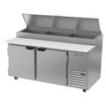 Beverage Air DP67HC 67" Pizza Prep Table w/ Refrigerated Base, 115v, Holds 3 Full Size Pans, Stainless Steel