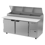 Beverage Air DP67HC 67" Pizza Prep Table w/ Refrigerated Base, 115v, Holds 3 Full Size Pans, Stainless Steel