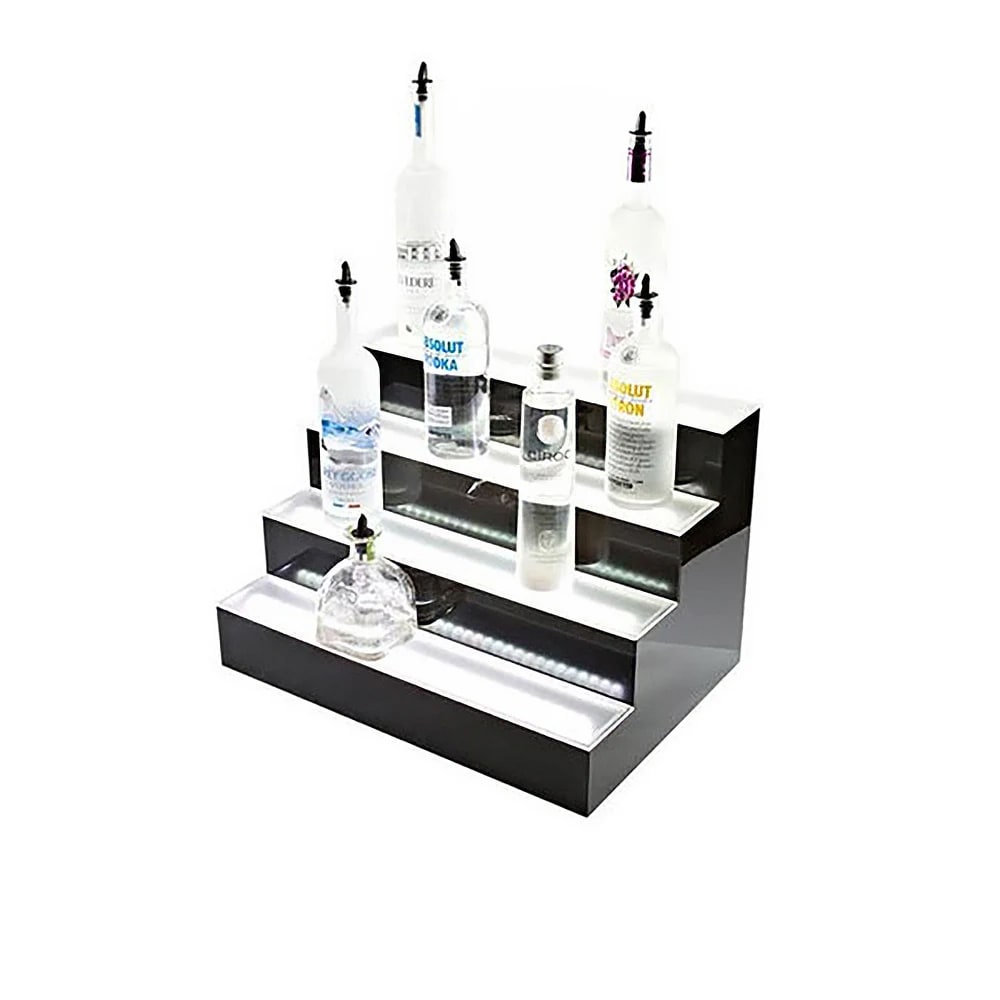 Beverage-Air LBD2-48L 2 Tier Liquor Display w/ LED Lighting - 24 Bottle Capacity, Acrylic, Holds 24 Bottles, LED Lights, Black