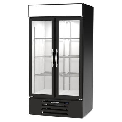 Beverage-Air MMR35HC-1-B 39 1/2" MarketMax 2 Section Glass Door Merchandiser - 2 Left/Right Hinge Doors, Black, 115v