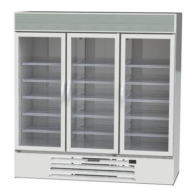 Beverage-Air MMR72HC-1-W 75" MarketMax 3 Section Glass Door Merchandiser - 3 Left/Right Hinge Doors, White, 115v