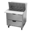 Beverage Air SPED32HC-12M-2 32" Sandwich/Salad Prep Table w/ Refrigerated Base, 115v, 2 Drawers, 12 Pan Capacity, Stainless Steel